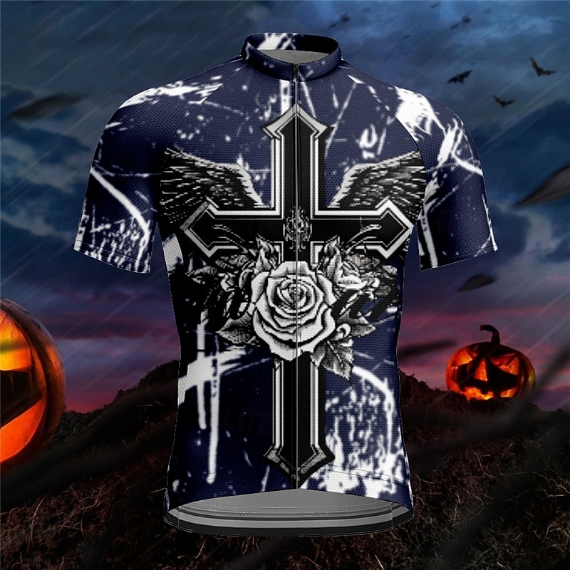 Men's Cycling Jersey Rose Short Sleeve Bike Tee Tshirt Jersey with 3 Rear Pockets Mountain Bike MTB Quick Dry Anatomic Design Wicking Breathable Sports Black White Navy Blue Clothing Apparel2