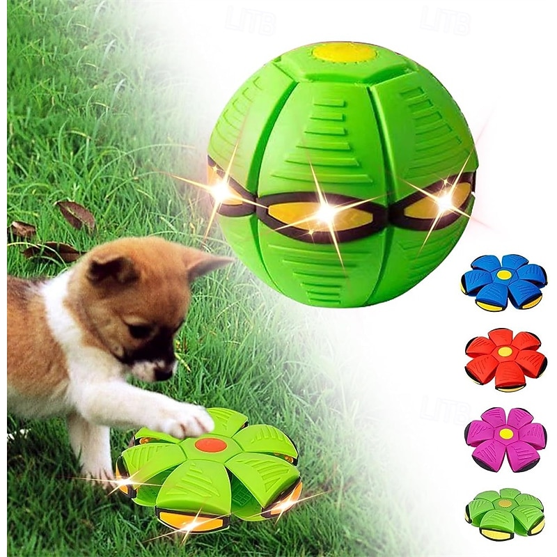 Pet Toy Flying Saucer Ball Dog Balls - Light Herding Toy for Rolling Fun (6 Lights)