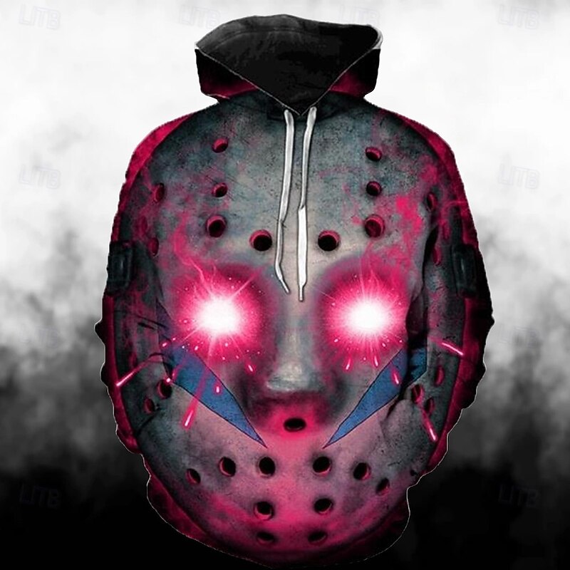 Friday the 13th Jason Voorhees Hoodie Cartoon Manga Anime 3D Front Pocket Graphic For Couple's Men's Women's Adults' Halloween Carnival Masquerade 3D Print Casual Daily2