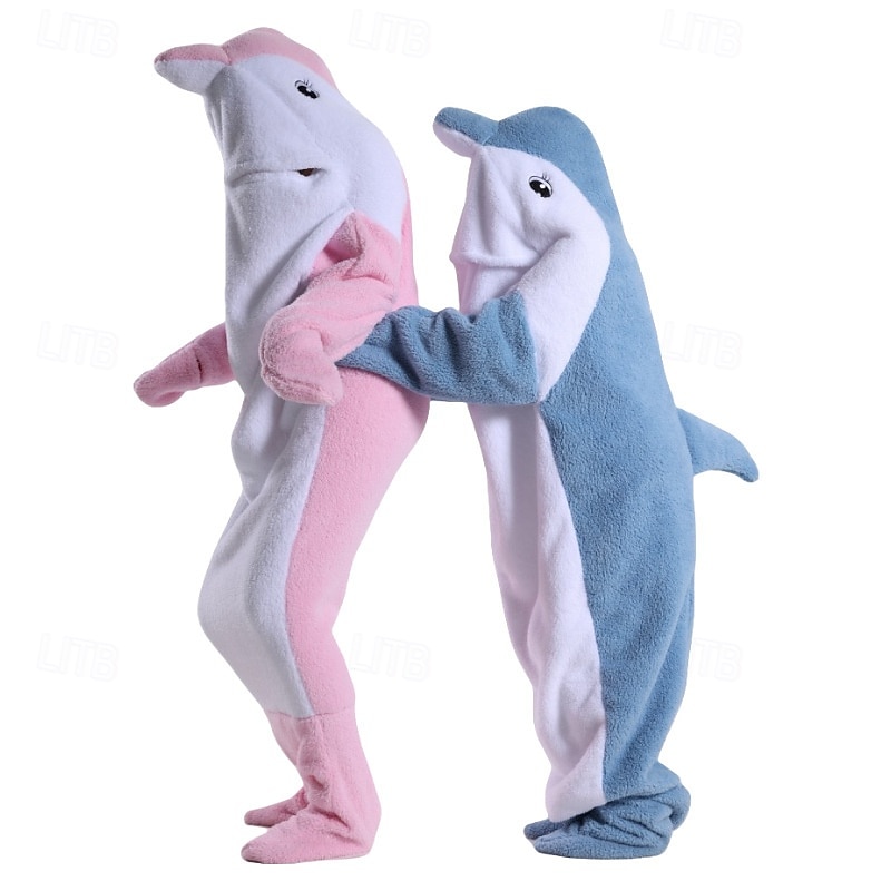 Couples Dolphin Halloween Group Family Costumes Sleeping Bag Kid's Adults' Unisex Funny Costume Party Home Wear Halloween Carnival Easy Halloween Costumes3