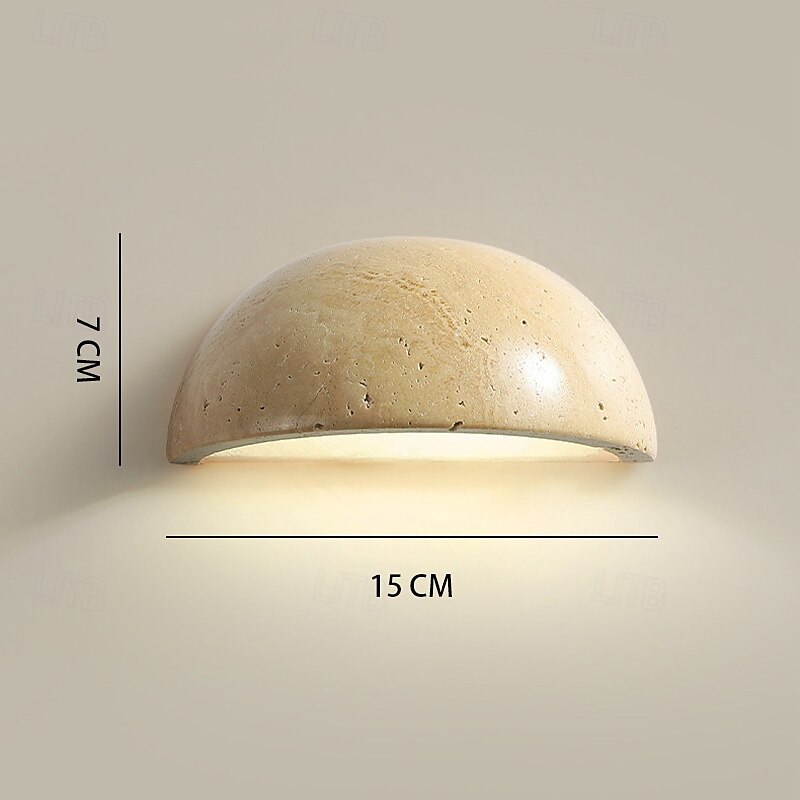 LED Indoor Wall Lights Warm White 15cm Modern Natural Stone Wall Sconce Half Moon Marble Wall Light Fixture G4 for Bedroom Hallway Kitchen 110-240V4