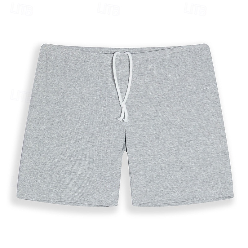 Men's Sweat Shorts Shorts Bermuda shorts Drawstring Elastic Waist Plain Comfort Sports Short Yoga Daily Gym Athleisure White Khaki Micro-elastic3