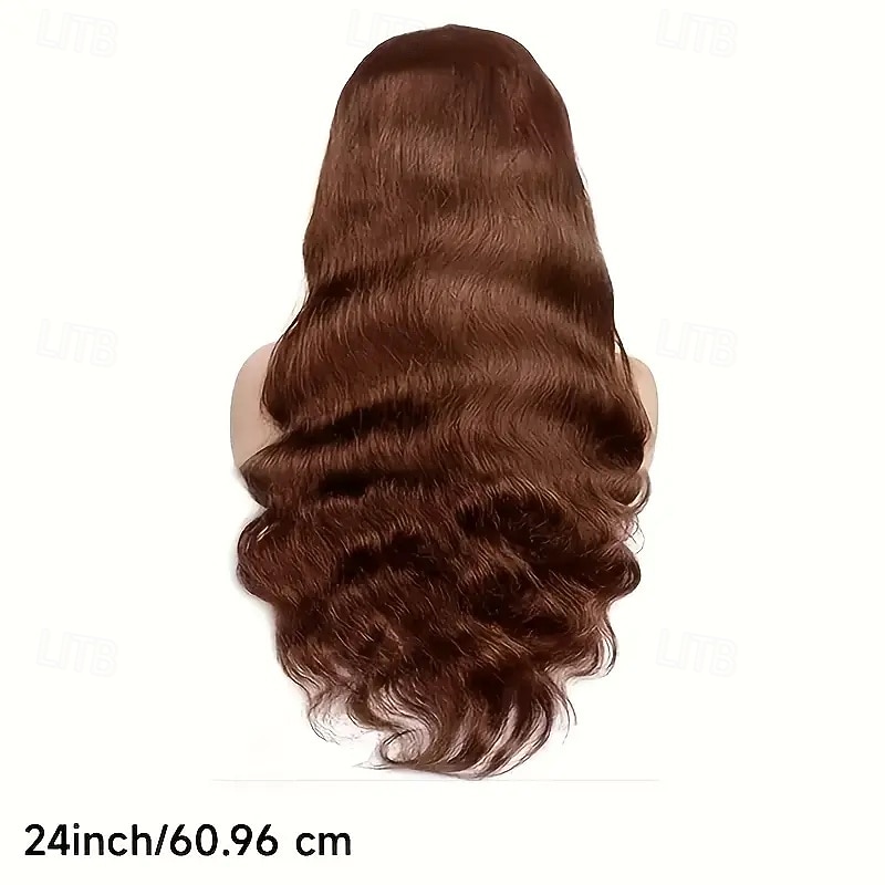 360 Lace Wig Human Hair Light Brown 4#Body Wave Lace Wig 150% Density 12-30 Inch2