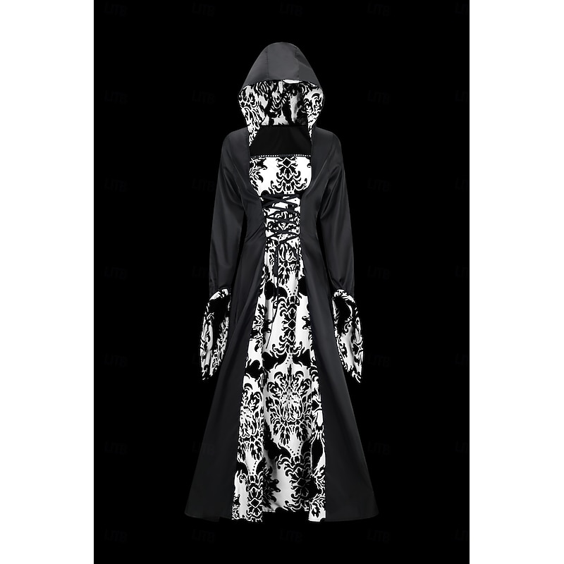 Retro Vintage Punk & Gothic Medieval Dress Witch Fancy Dress Women's Celtic Fantasy Steampunk Masquerade Party Adults Dress4