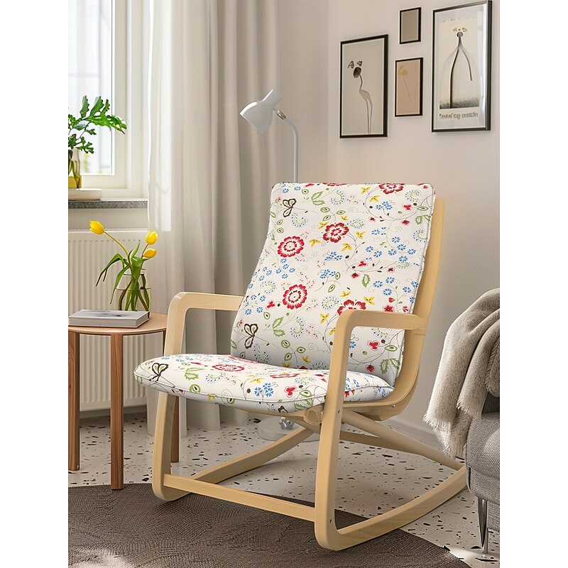 Chair Cushion Cover 100% Cotton without Pillow Floral Quilted Slipcovers POcover LITB PRIME cover 8