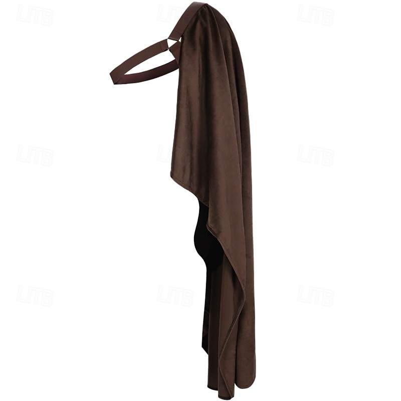 Retro Vintage Punk & Gothic Medieval Cloak Shawls Crusader Outlander Solid Color Fancy Dress Men's Women's Unisex Viking Fantasy Masquerade Performance Party / Evening Masquerade Adults' Shawl Cloak3