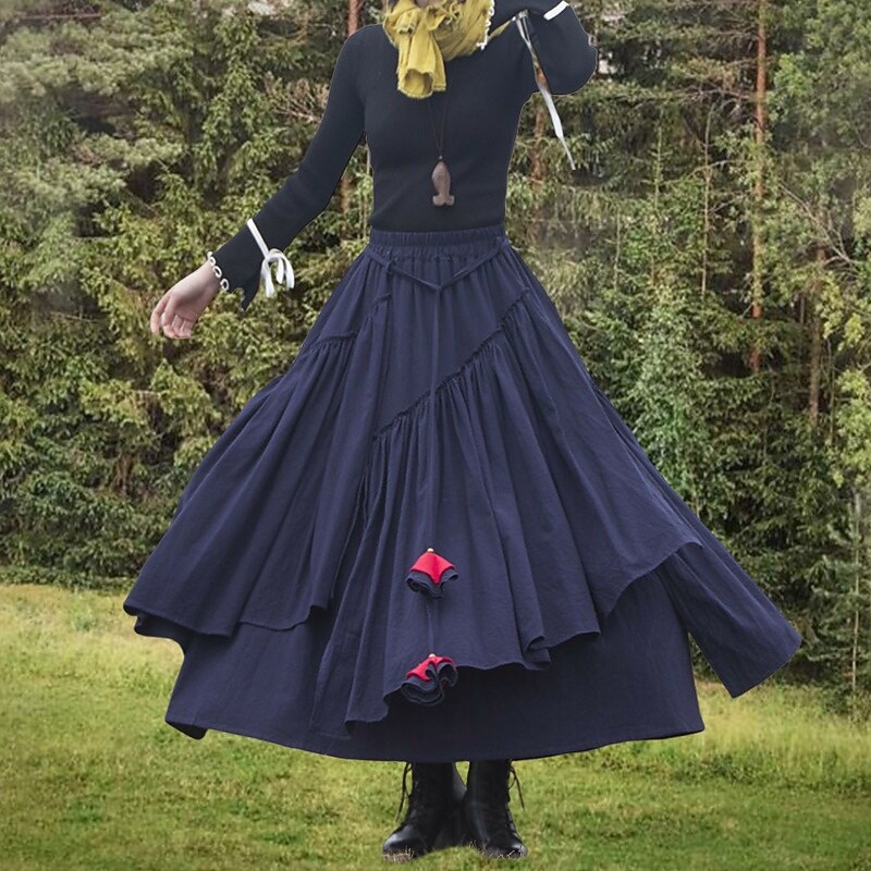 Retro Vintage Skirt Fancy Dress Women's Fantasy Masquerade Casual Daily Adults' Skirt3