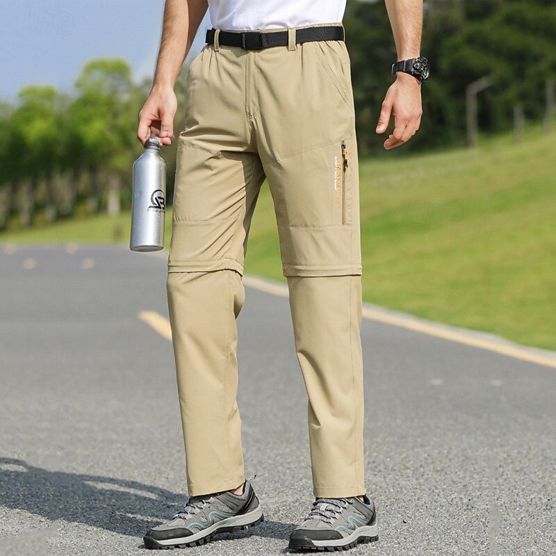 Men's Cargo Pants Tactical Pants Trousers Buttons Convertible Multi Pocket Plain Quick Dry Wearable Outdoor Daily Camping & Hiking Fashion Classic Black Army Green3