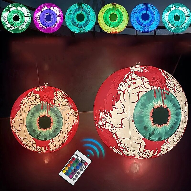 Halloween Decorations LED Inflatable Eye Ball Light with Remote Control RGB Colorful LED Light Ball Outdoor Courtyard Glow Ball2