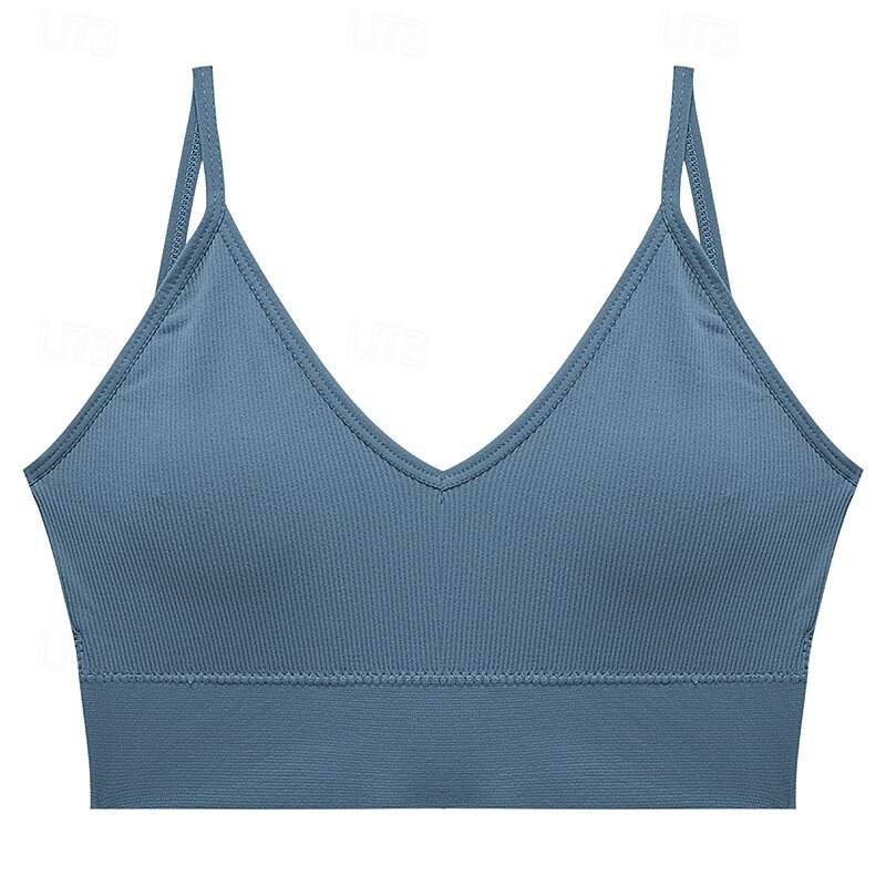 Women's Light Support Sports Bra Running Bra Open Back Bra Top Padded Fitness Leisure Sports Running Breathable Lightweight Soft Black White Blue Solid Colored2