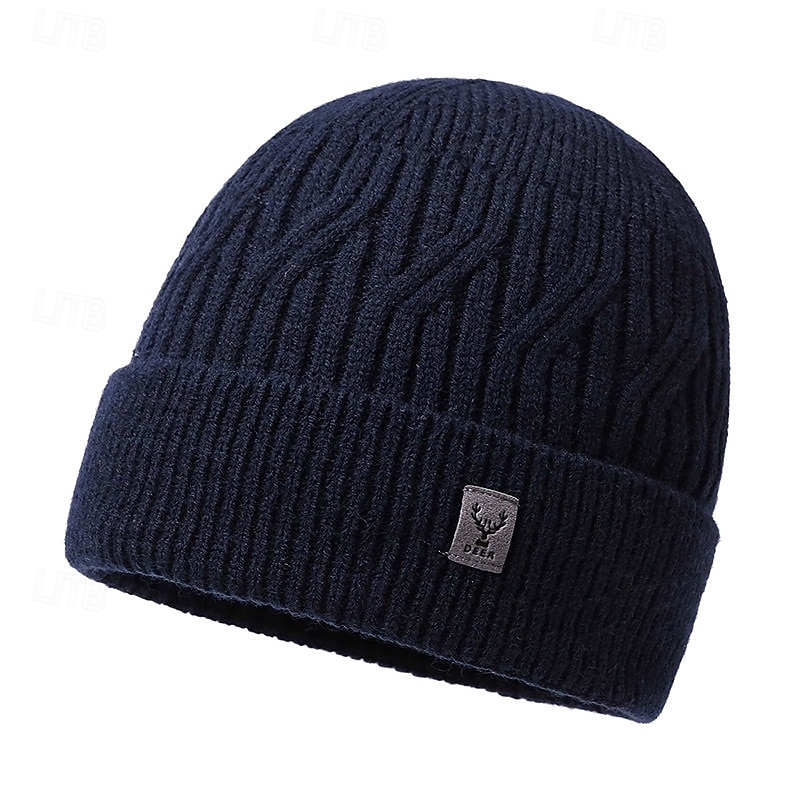 Hiking Hat Balaclava Skull Cap Beanie Thermal Warm Fleece Lining Soft Winter Men's Fishing Activity3