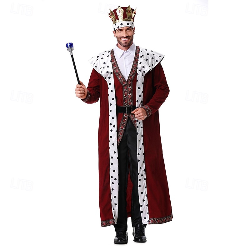 King Cosplay Halloween Masquerade Carnival Costume Cosplay Adults' Men's Carnival Halloween Easy Halloween Costumes Dress Up3