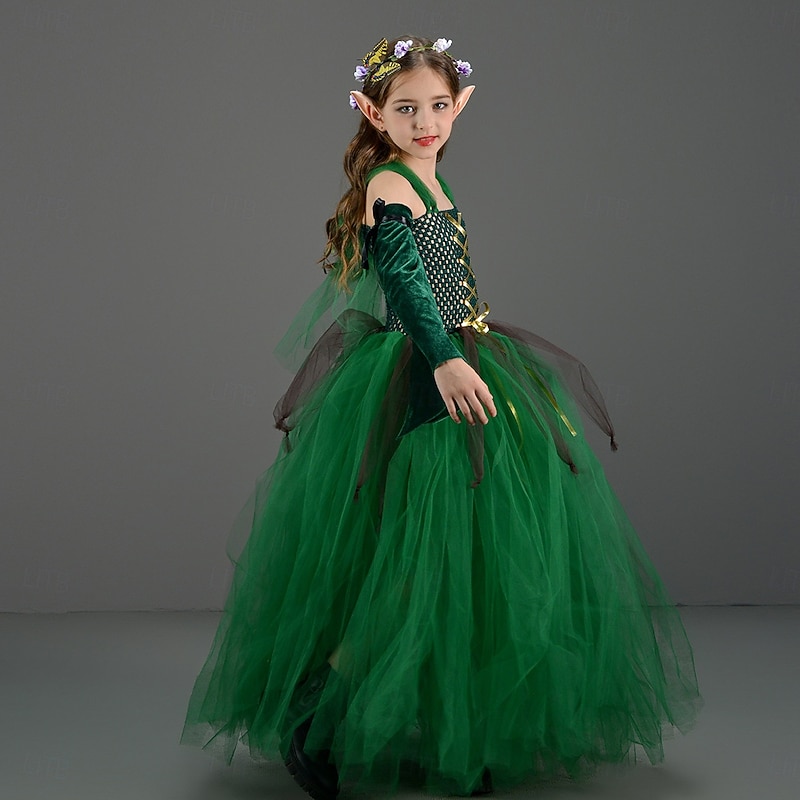 Elf Halloween Costume Tutu Carnival Costume Dress Up Kid's Girls' Children's Day Masquerade Party Easy Halloween Costumes Dress Up2