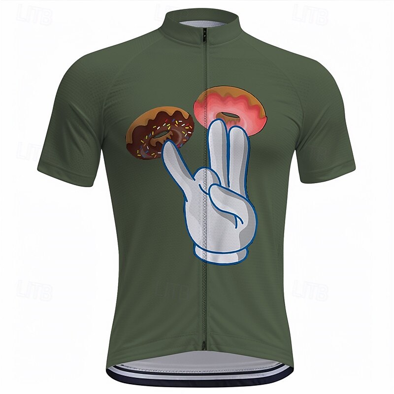 Men's Cycling Jersey Cartoon Short Sleeve Bike Tee Tshirt Top with 3 Rear Pockets Mountain Bike MTB Road Bike Cycling Quick Dry Front Zipper Wicking Sports Black Blue Green Clothing Apparel3