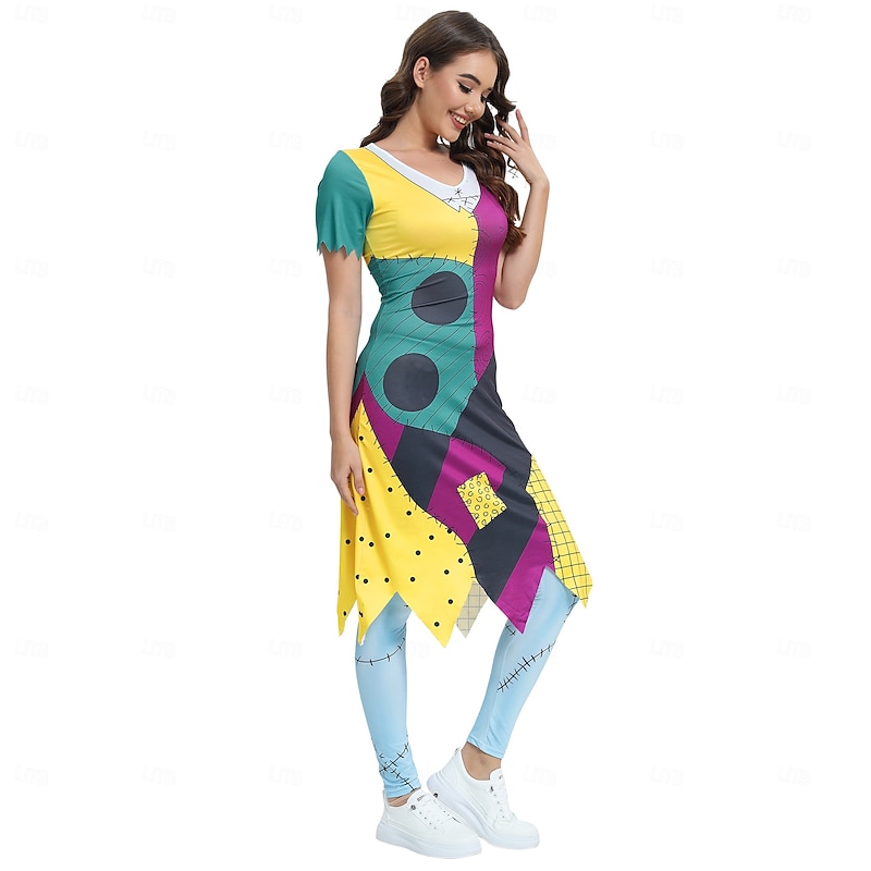 The Nightmare Before Christmas Sally Jack Skellington Dress Women's Movie Cosplay Cosplay Christmas Carnival Masquerade Party / Evening2