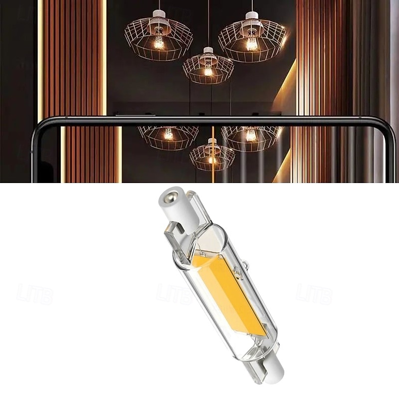 R7s LED Bulb Deep Dimmable No Flicker Glass Tube COB Bulb 78MM High Power R7S Corn Lamp J78 Replace Halogen Light 220V Lampshades2