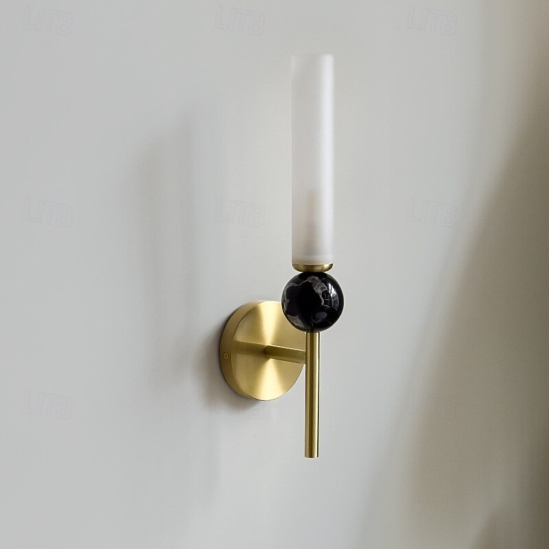 LED Indoor Wall Lights Warm White 1-Light  Creative Nordic Copper Metal Wall lamp Wood Vintage Modern Living Room 110-240V2