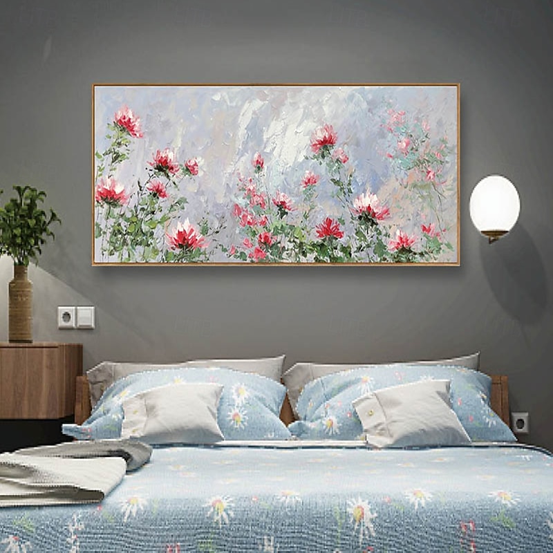 Mintura Handmade Flwoers Oil Paintings On Canvas Wall Art Decoration Modern Abstract Picture For Home Decor Rolled Frameless Unstretched Painting3