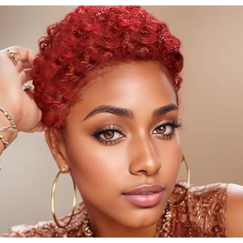 Short Curly Afro Wigs Short Kinky Curly Hair Synthetic Wigs For Black Women Natural Short Hair Wig Short Kinky Curly Afro Wigs For Women Heat Resistant Wigs4