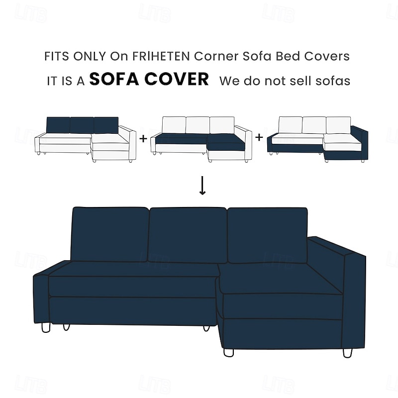 Corner Sofa Covers L Shaped Solid Color Velvet Slipcovers FRIHETcover LITB PRIME cover2