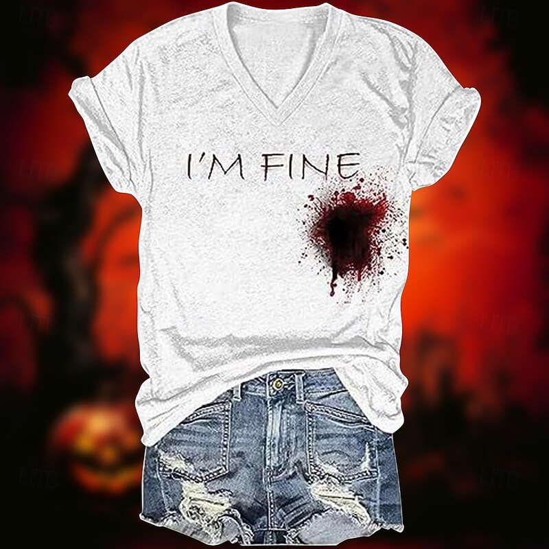 Halloween Blood Sangue T-shirt Print Graphic For Couple's Men's Women's Adults' Halloween Carnival Masquerade Hot Stamping Casual Daily3