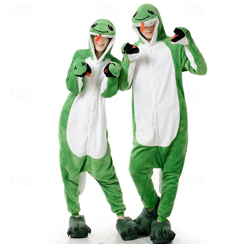 Couples Snake Kigurumi Pajamas Halloween Group Couples Costumes Kid's Adults' Unisex Funny Costume Party Home Wear Halloween Carnival Easy Halloween Costumes