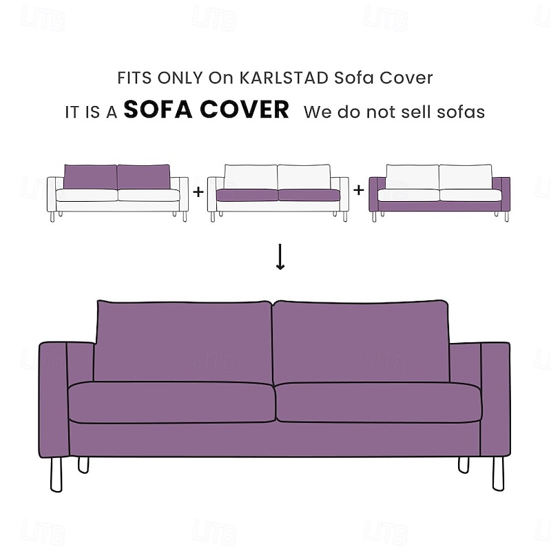 Sofa Cover 3 Seater Solid Color Slipcovers  KARLcover LITB PRIME cover2