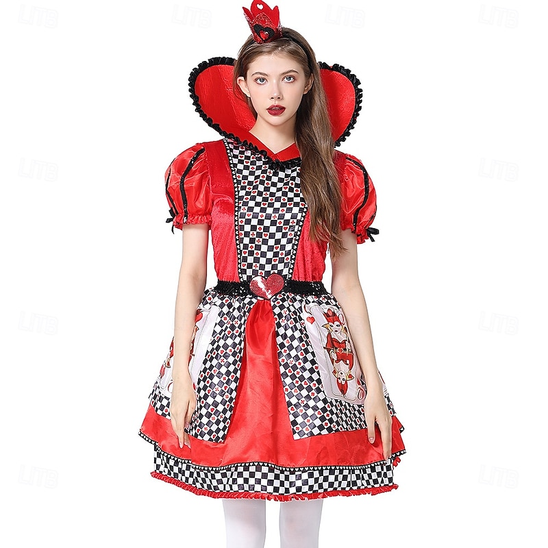 Alice in Wonderland Fairy Tale Queen of Hearts The Red Queen Venom Dress Cosplay Movie Cosplay for Women's Adults Carnival Masquerade Performance Party Evening Wear4