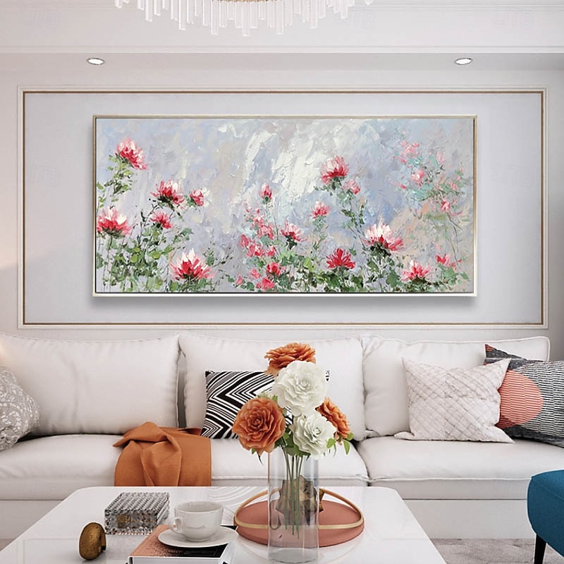 Mintura Handmade Flwoers Oil Paintings On Canvas Wall Art Decoration Modern Abstract Picture For Home Decor Rolled Frameless Unstretched Painting2