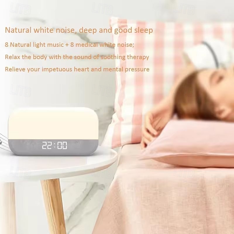 LED Smart Light Sunrise Alarm Clock Wake Up Light Sunrise Simulation Alarm Clock for Kids Adults Bedrooms4