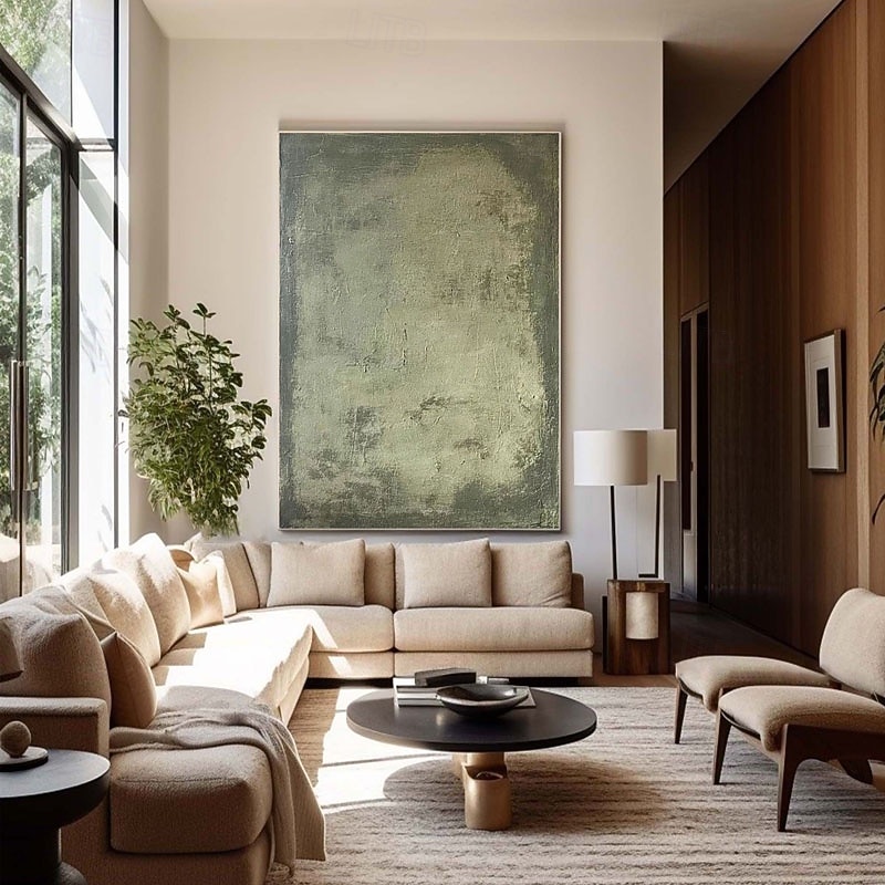 Large Blue Green Abstract Canvas Art Hand painted Oil Painting On Canvas Modern Original Artwork Green Blue Abstract Painting Living Room Decor No Frame4