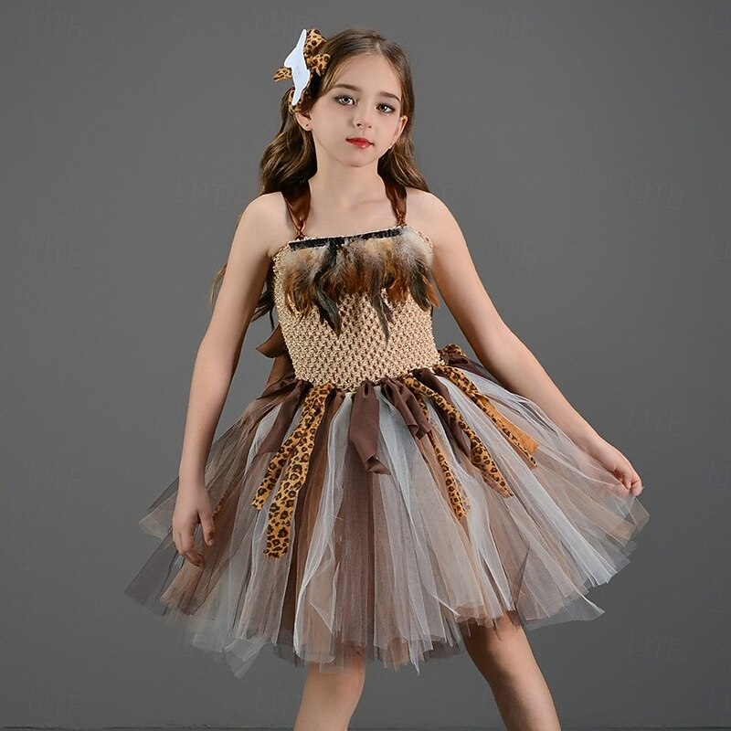American Indian Native American Halloween Costume Tutu Dress Up Kid's Girls' Masquerade Party Easy Halloween Costumes Dress Up