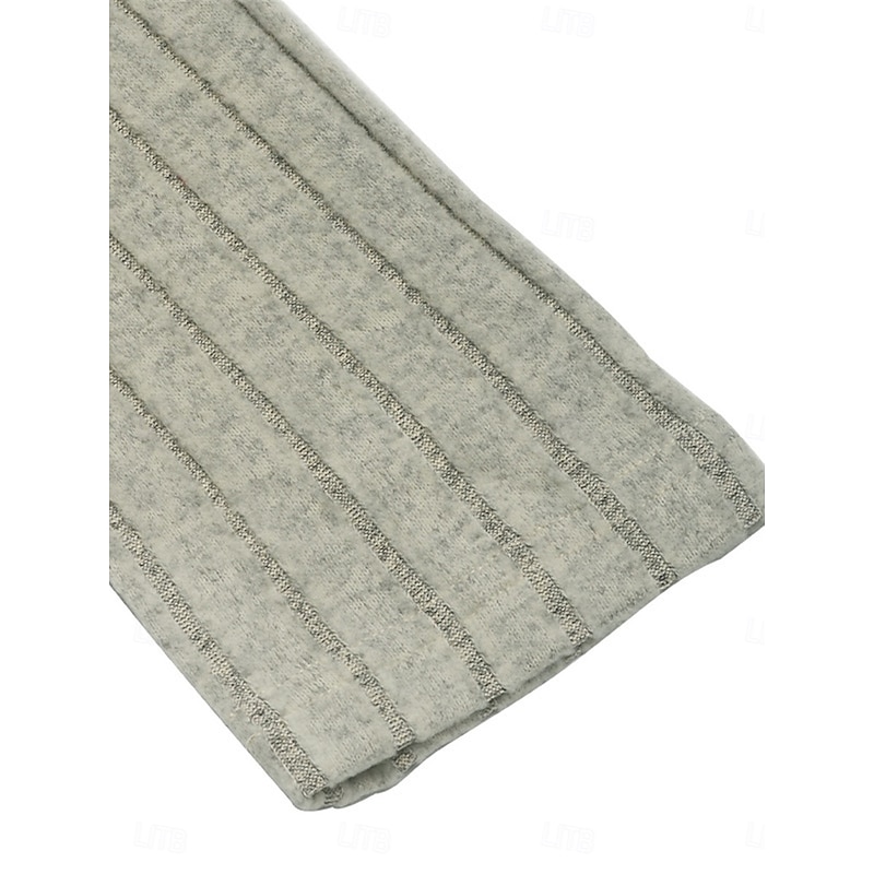 Women's Mini Dress Sweater Dress Casual Dress Plain Dress Basic Casual Flared Vacation Street Regular Fit Long Sleeve V Neck Apricot Fall Winter 7