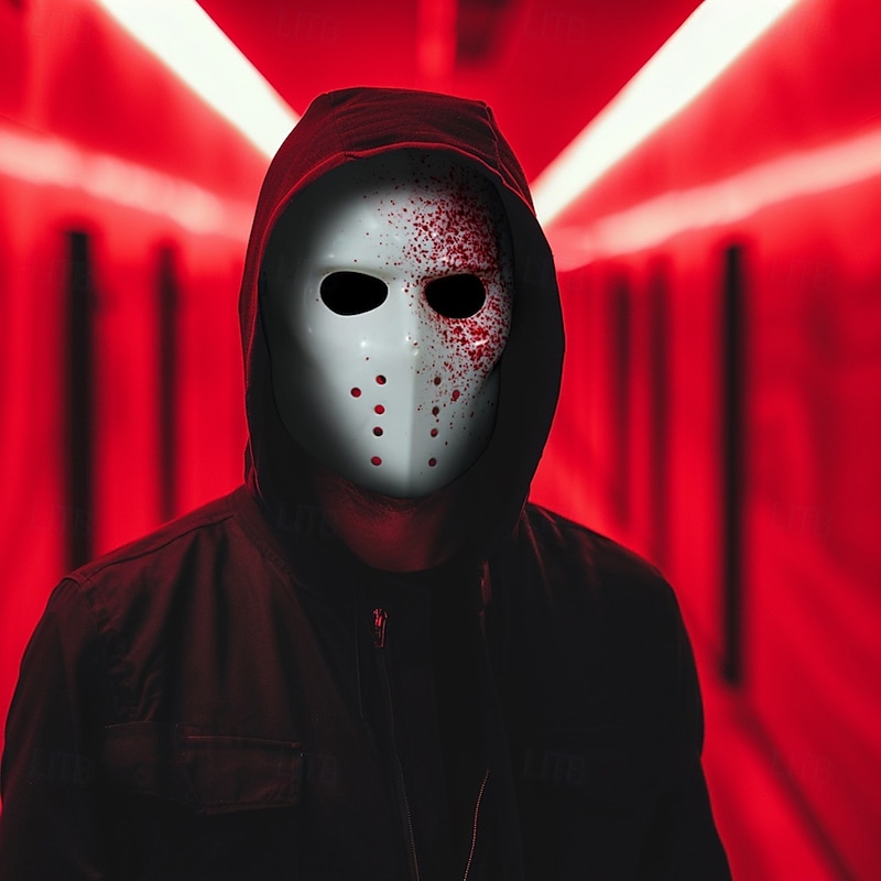 Blood Halloween Mask Hockey Mask Scary Costume Adults' Men's Women's Halloween Carnival Easy Halloween Costumes Dress Up2