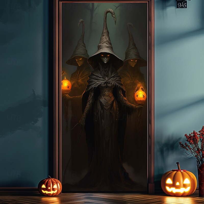 Halloween Door Decorations Halloween Door Covers Zombie Bride Door Tapestry Door Curtain Decoration Backdrop Door Banner for Front Door Farmhouse Holiday Party Decor Supplies2