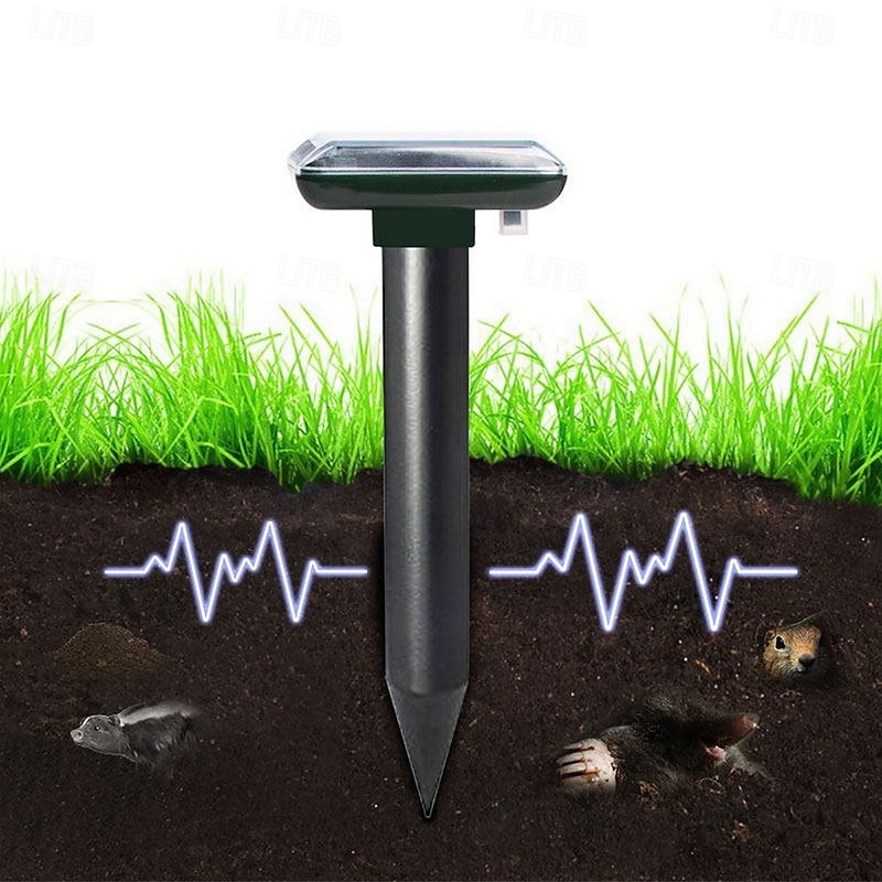1pc Solar Mole Repellent IP56 Ultrasonic Solar Mole Repeller Vole Repeller Pest Control Mole Outdoor Lawn Farm Garden4