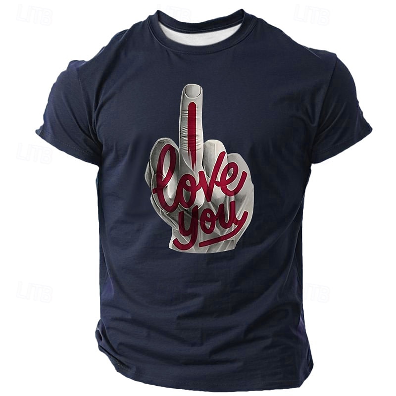 Men's Rude Offensive Middle Finger T shirt Short Sleeve T shirt 3D Print Crew Neck Shirt Fashion Athleisure Street Sports Outdoor Black White Dark Blue Summer Spring Clothing Apparel S M L XL XXL XXXL3