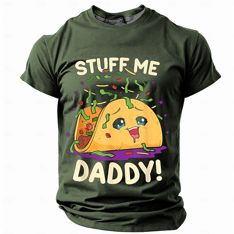 Men's Adult Humor Funny Slang T shirt Short Sleeve T shirt 3D Print Crew Neck Shirt Retro Vintage Casual Street Style Sports Outdoor Holiday Going out Black Green Spring & Summer Clothing Apparel S M4