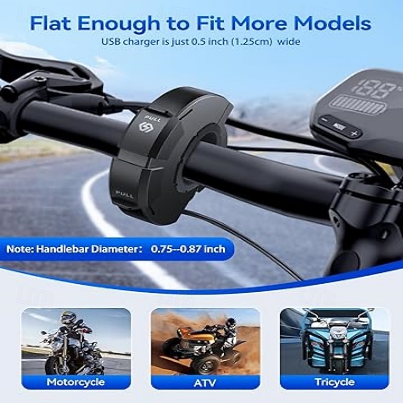 Leading Mobile Phone Charger Motorcycle USB Fast Charging Waterproof TYPE-C Charging Seat SAE Interface4