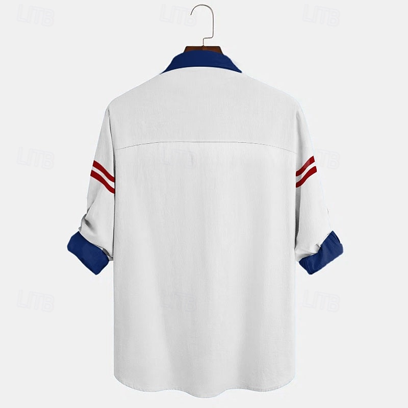 Men's Nautical Pirate Beach Shirt Button Up Shirt Long Sleeve Hawaiian Casual Vacation Daily Fall Winter Spring & Summer Turndown Collared Shirts Button Up 3D Print White2