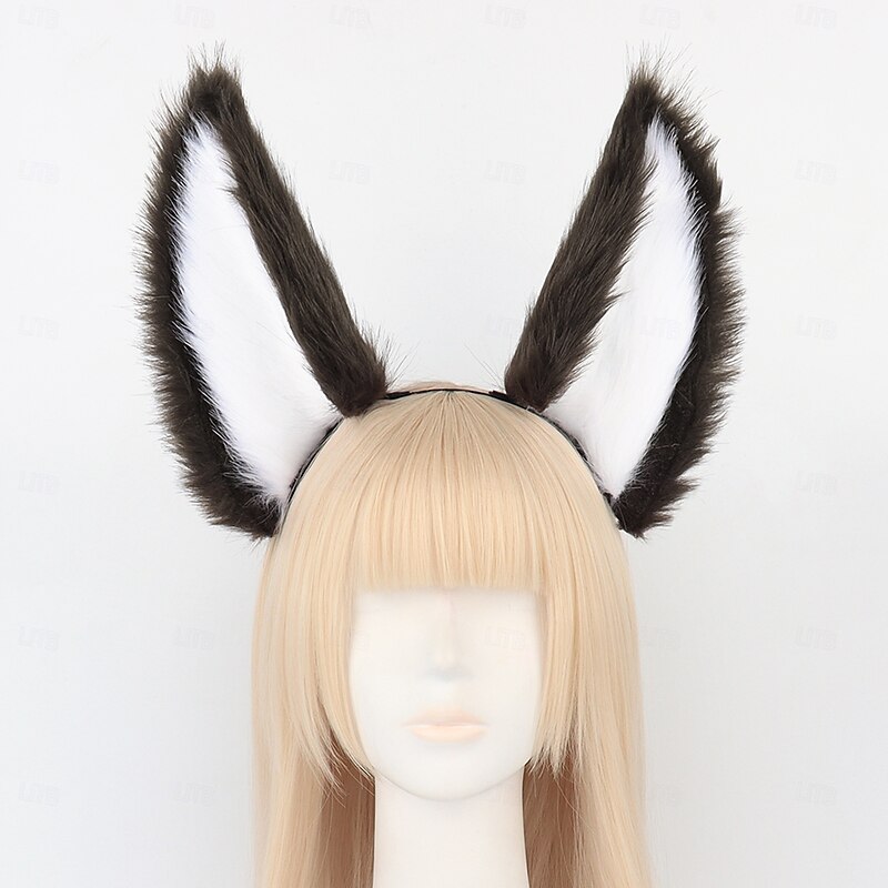 Honkai Star Rail Tingyun Cosplay Tail and Ears Headband Costume Faux Fur Cat Fox Wolf Furry Carnival Party Costume Accessories