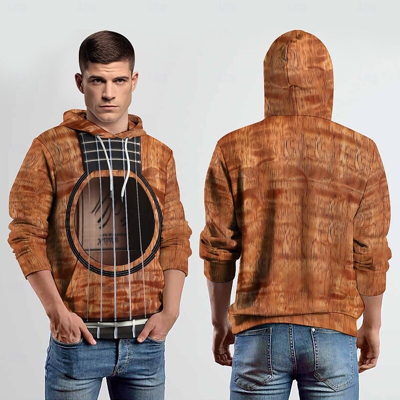 Men's Hoodie Hoodies Sweatshirt Fashion Daily Long Sleeve Hooded Vacation Streetwear Maroon Printing Winter Spring &  Fall Designer3