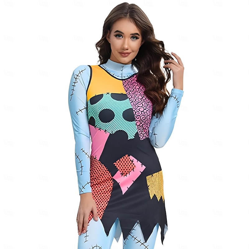 The Nightmare Before Christmas Sally Jack Skellington Dress Cosplay Movie Cosplay for Women's Adults' Christmas Carnival Masquerade Event / Party3