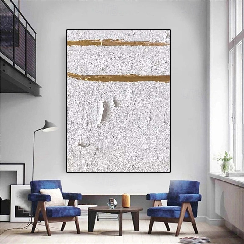 3D gold oil painting handmade Abstract  Brown And White Art Oil Paintings On Canvas hand painted  gold white Painting Modern texture oil painting Wall Decor for bedroom living room artwork painting