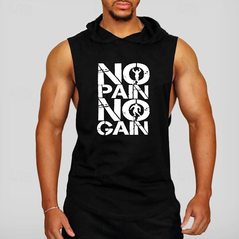 Men's Workout Tank Top Running Tank Top Gym Tank Top Sleeveless Vest / Gilet Casual Athleisure Letter Cotton Quick Dry Soft Breathable Gym Workout Walking Jogging Sportswear Activewear Red / White