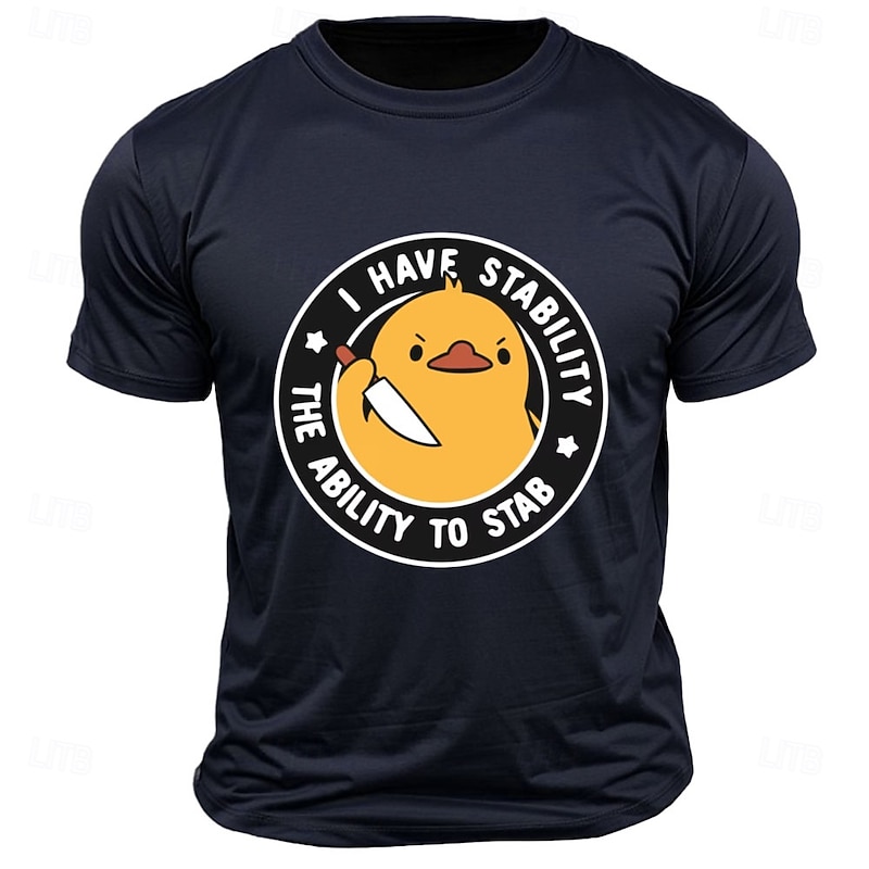 Men's Animal Letter Printed Funny Duck T Shirt Tee Top 100% Cotton Short Sleeve Graphic Shirt Black Dark Grey Army Green Comfortable Tee Street Sports Outdoor Fashion Designer Clothing2