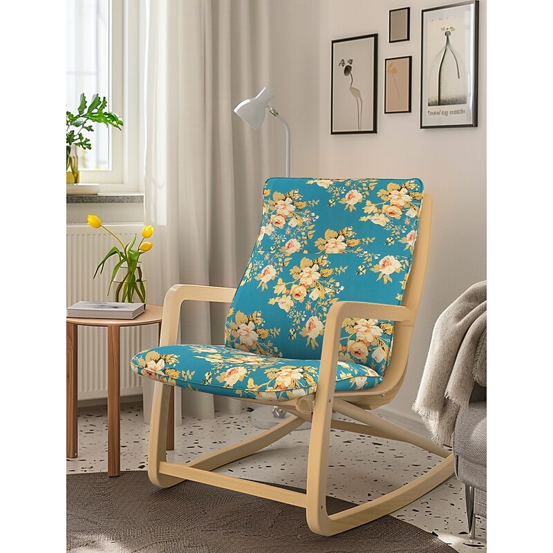 Chair Cushion Cover 100% Cotton without Pillow Floral Quilted Slipcovers POcover LITB PRIME cover 11
