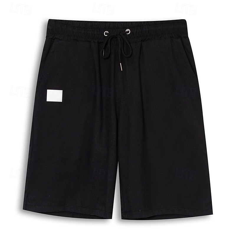 Men's Cargo Shorts Shorts Casual Shorts Hiking Shorts Drawstring Pocket Elastic Waist Solid Color Knee Length Sports Outdoor Running Streetwear Stylish ArmyGreen Black4