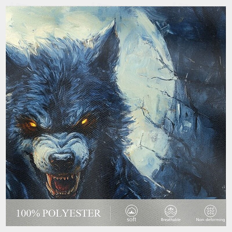 Halloween Men's Werewolf T Shirt Long Sleeve T shirt 3D Print Crew Neck Shirt Designer Retro Vintage Street Casual Daily Blue Summer Spring Fall Clothing Apparel S M L XL XXL XXXL3