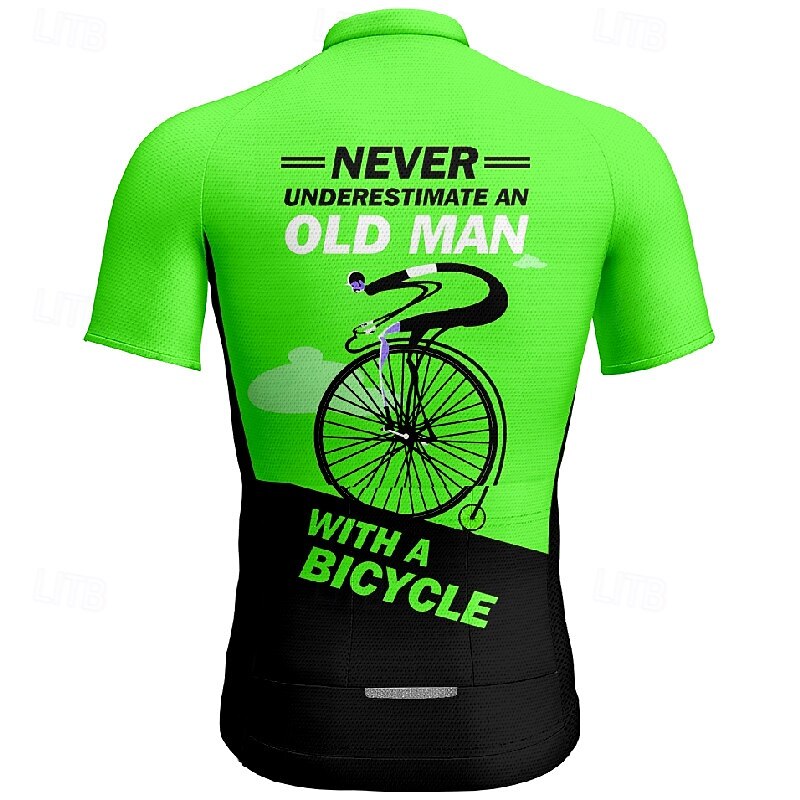 Men's Cycling Jersey Letter & Number Short Sleeve Bike Tee Tshirt Jersey with 3 Rear Pockets Mountain Bike MTB Quick Dry Anatomic Design Wicking Breathable Sports Pink Red Green Clothing Apparel2